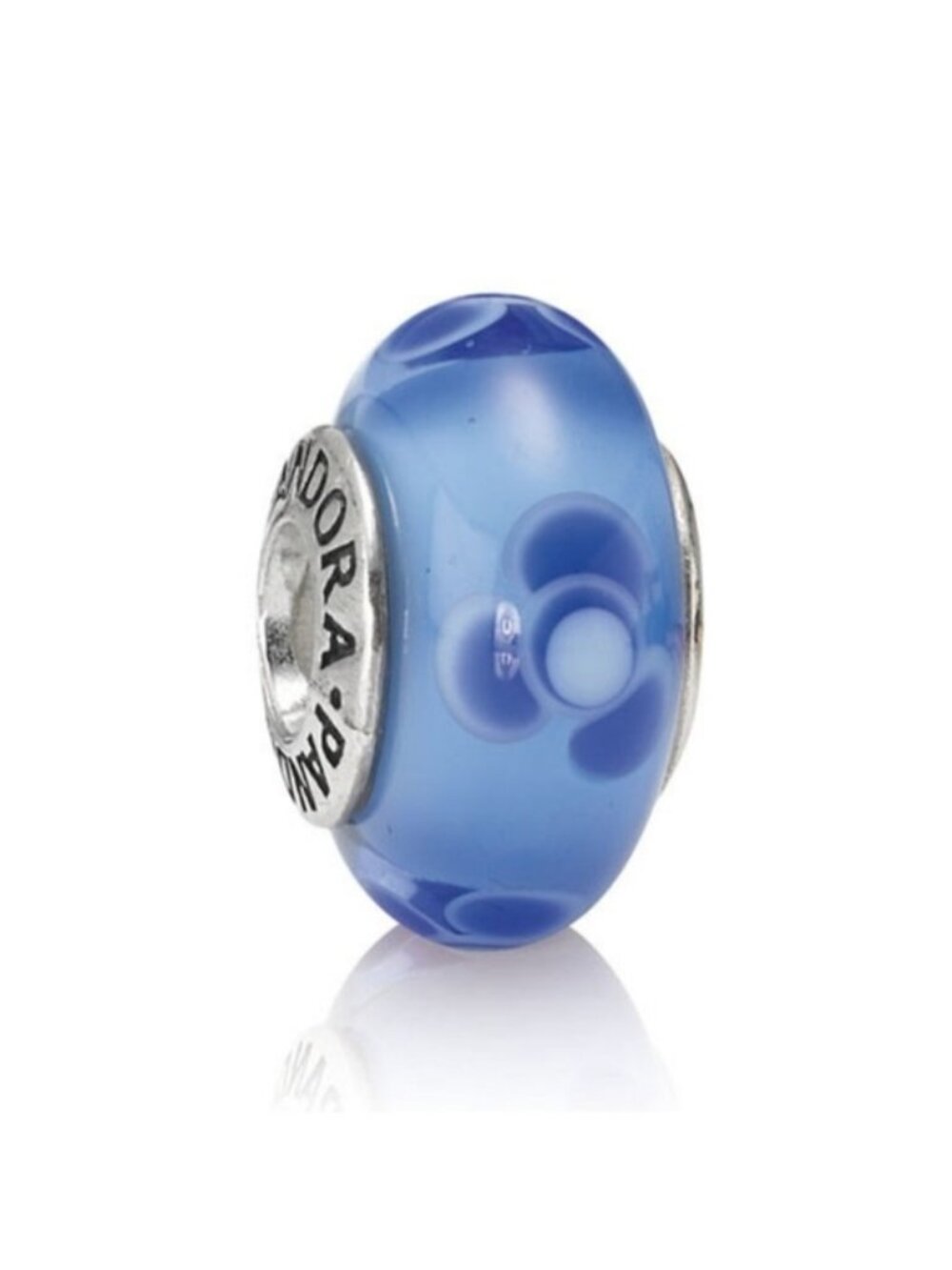 Pandora Retired Blue Flowers for You Murano Glass Bead - 790644